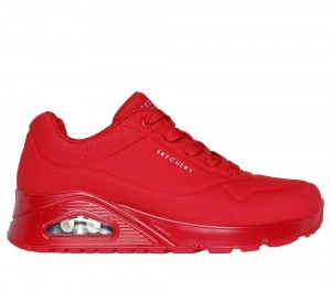 Women Skechers Uno - Stand on Air Lace Up Shoes Red / Red USA | 1345-PIXJN